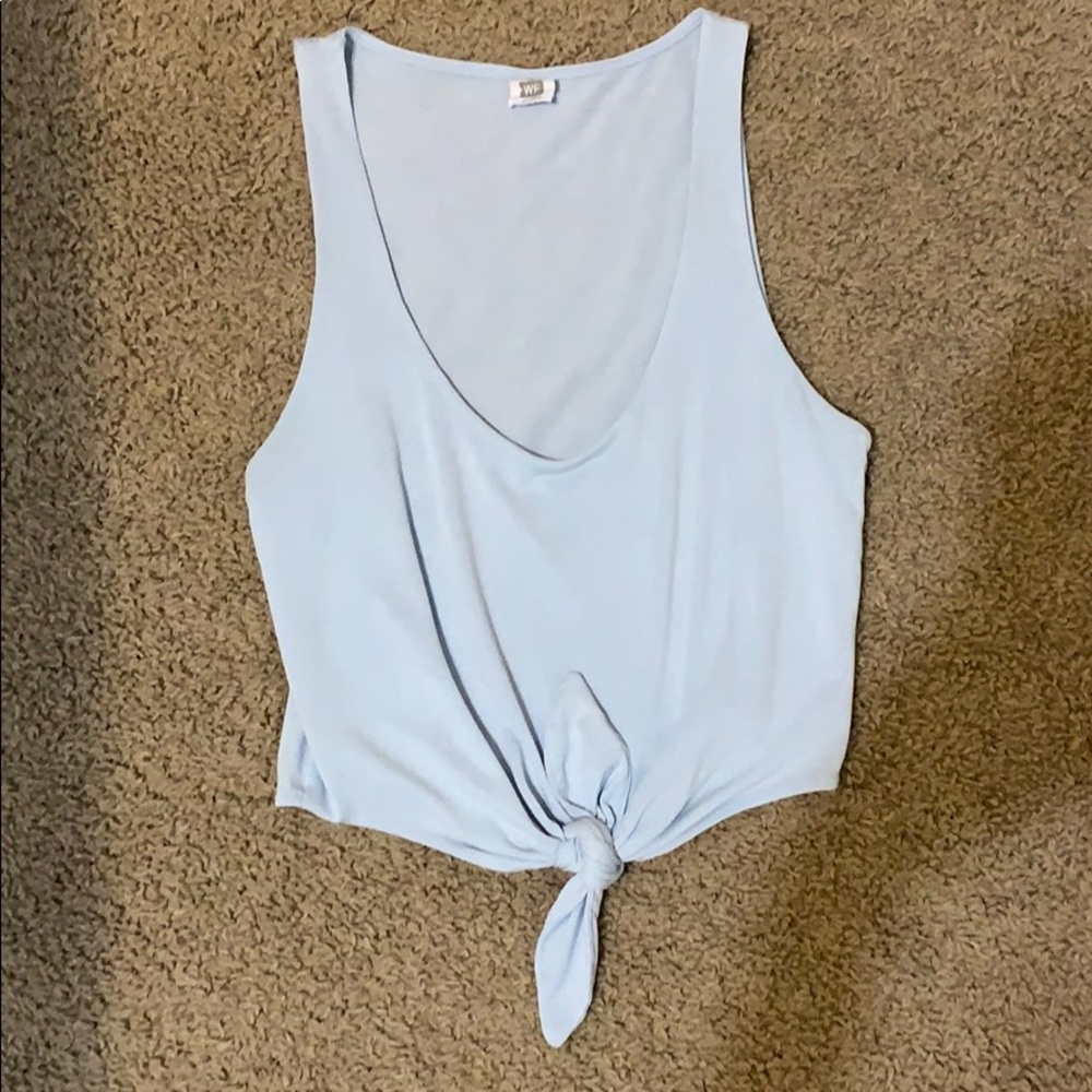 light blue top